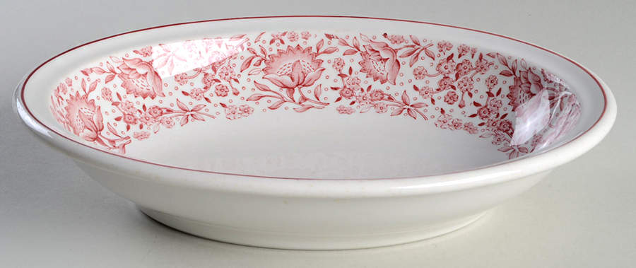 Roxbury-Red ((Red Trim) 9" Oval Vegetable Bowl by Syracuse-1