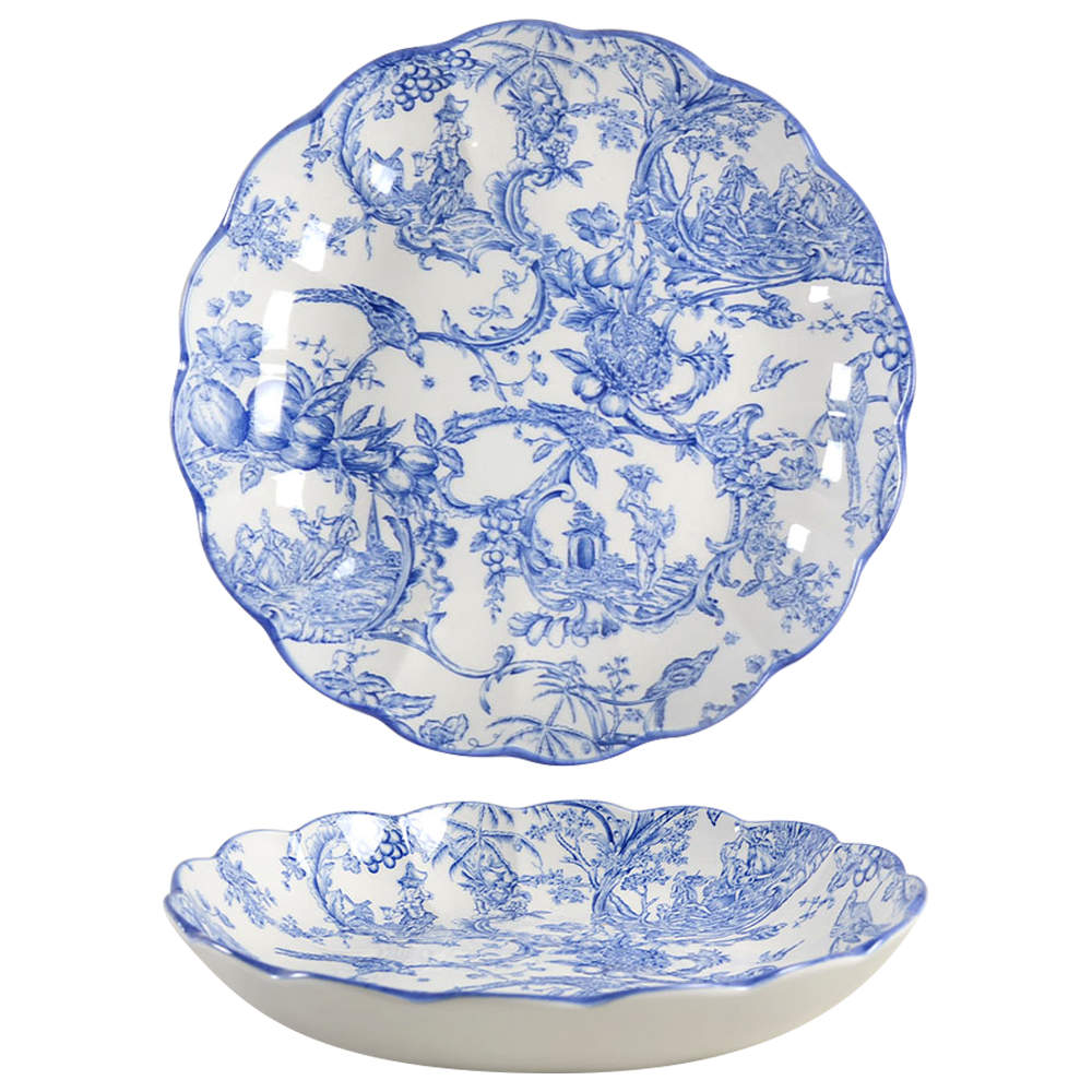 Provencial Garden Blue Medium Round Fluted Dish by Spode-1