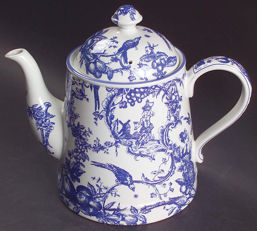 Provencial Garden Blue Teapot & Lid by Spode-1