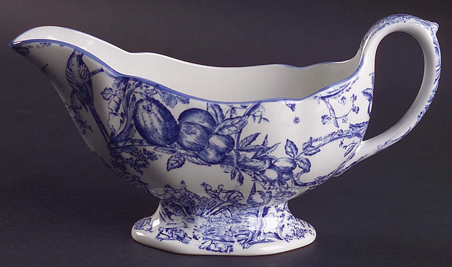 Provencial Garden Blue Gravy Boat by Spode-1
