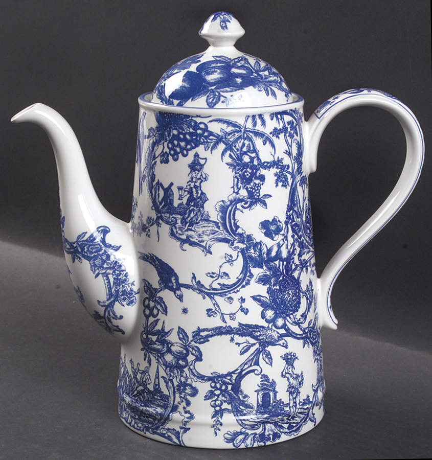 Provencial Garden Blue Coffee Pot & Lid by Spode-1
