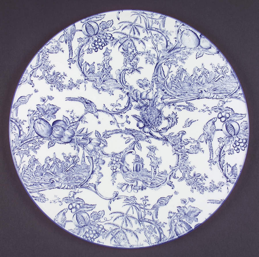 Provencial Garden Blue Cake Plate by Spode-1