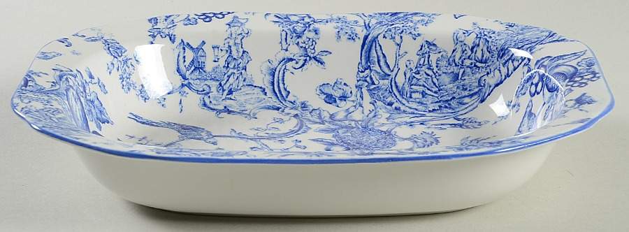 Provencial Garden Blue 9" Rectangular Vegetable Bowl by Spode-1