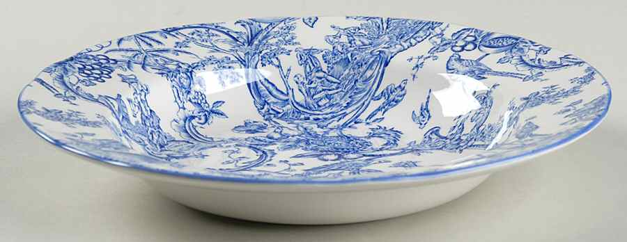Provencial Garden Blue Large Rim Soup Bowl by Spode-1