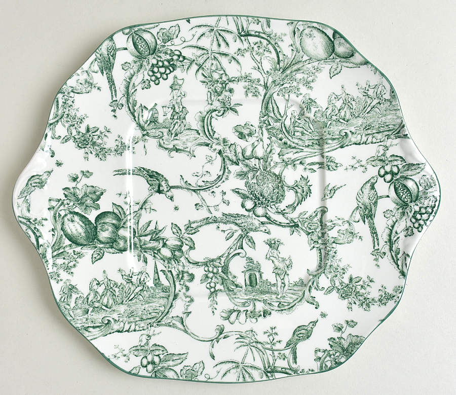 Provencial Garden Green Square Handled Cake Plate by Spode-1