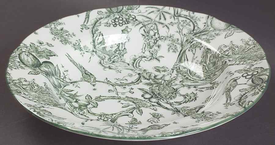 Provencial Garden Green Large Rim Soup Bowl by Spode-1