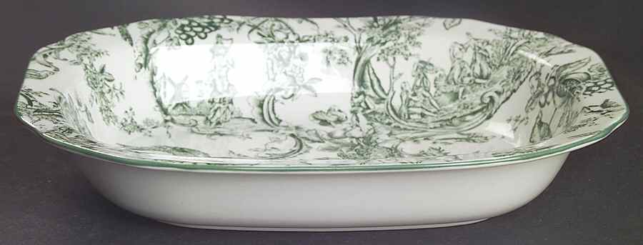 Provencial Garden Green 9" Rectangular Vegetable Bowl by Spode-1