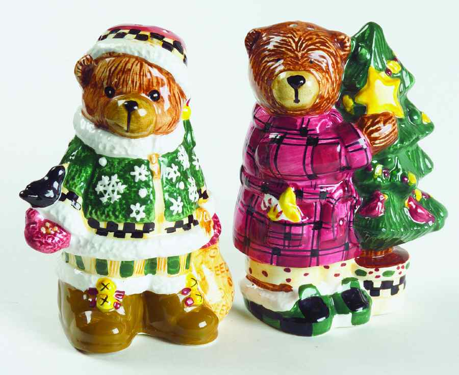 Christmas Bears Figural Salt & Pepper Set by Sakura-1