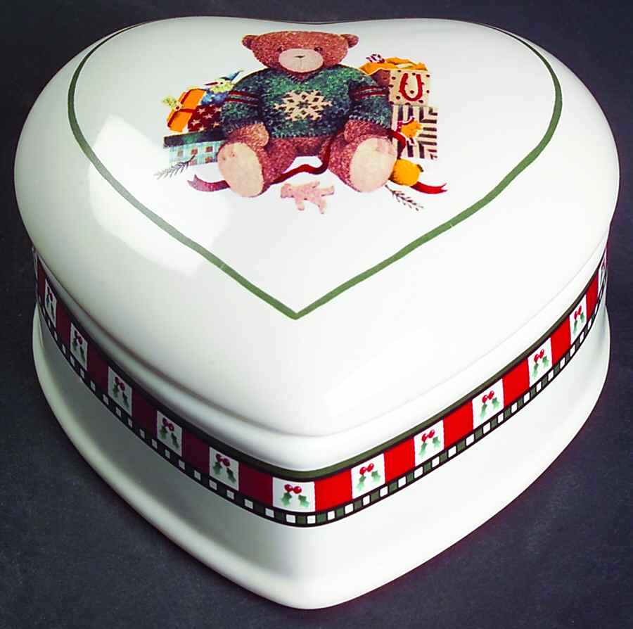 Christmas Bears Heart Shape Box & Lid by Sakura-1