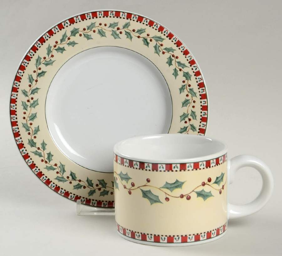Christmas Bears Flat Cup & Saucer Set by Sakura-1