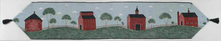 Barns 13" X 70" Cloth Table Runner by Sakura-1