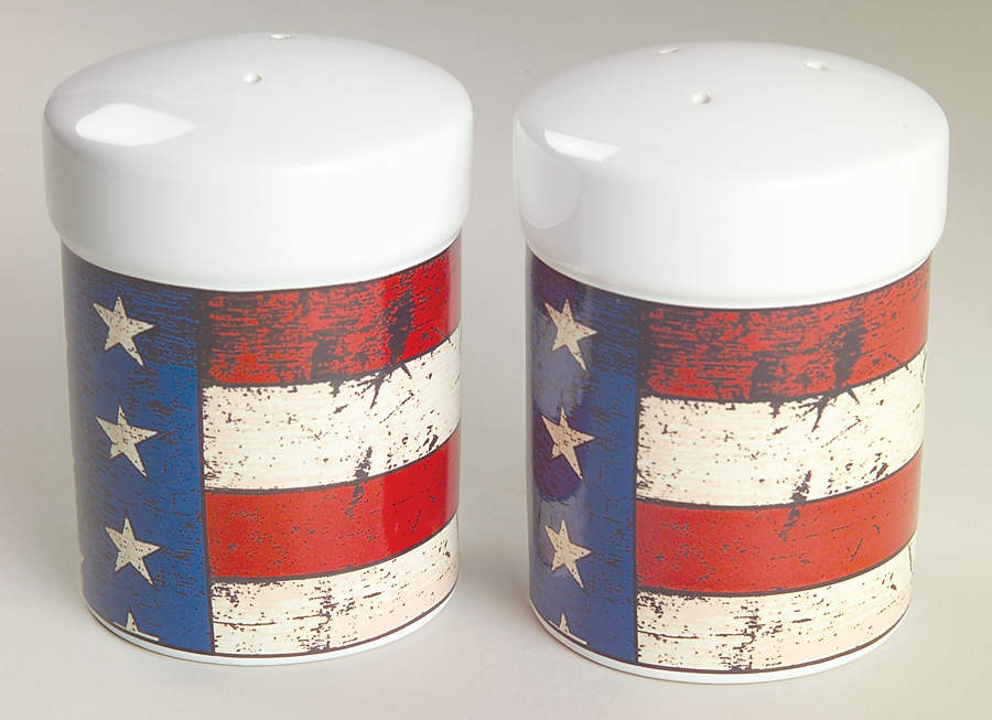 Colonial (Black Trim) Salt & Pepper Set by Sakura-1