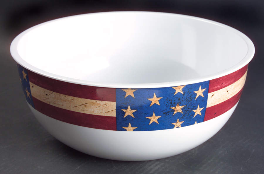 Colonial (Black Trim) 12" Melamine Salad Serving Bowl by Sakura-1