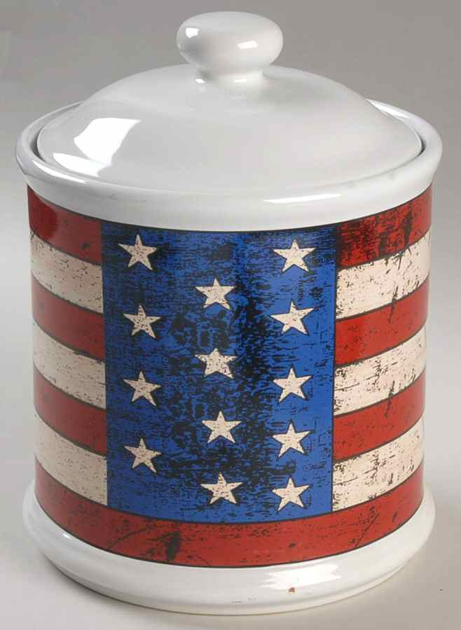 Colonial (Black Trim) Large Canister & Lid by Sakura-1