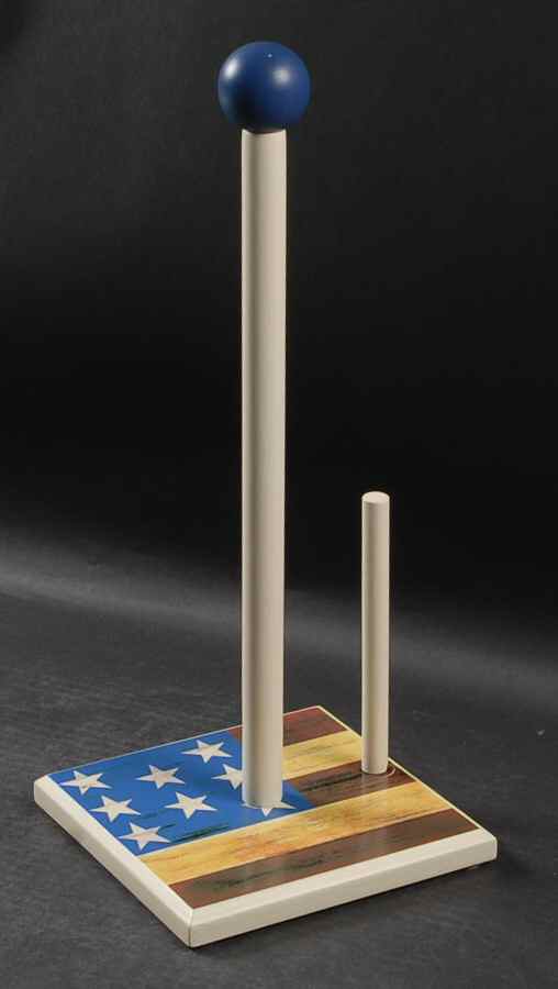 Colonial (Black Trim) Wood Paper Towel Holder by Sakura-1