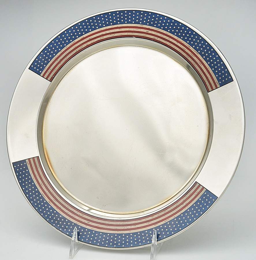 Colonial (Black Trim) 11" Round Metal Tray by Sakura-1