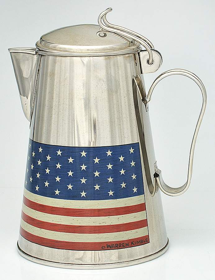 Colonial (Black Trim) Metal Pitcher with Hinged Lid by Sakura-1