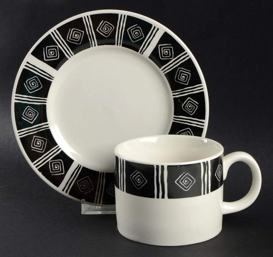 Inca Flat Cup & Saucer Set by Sakura-1
