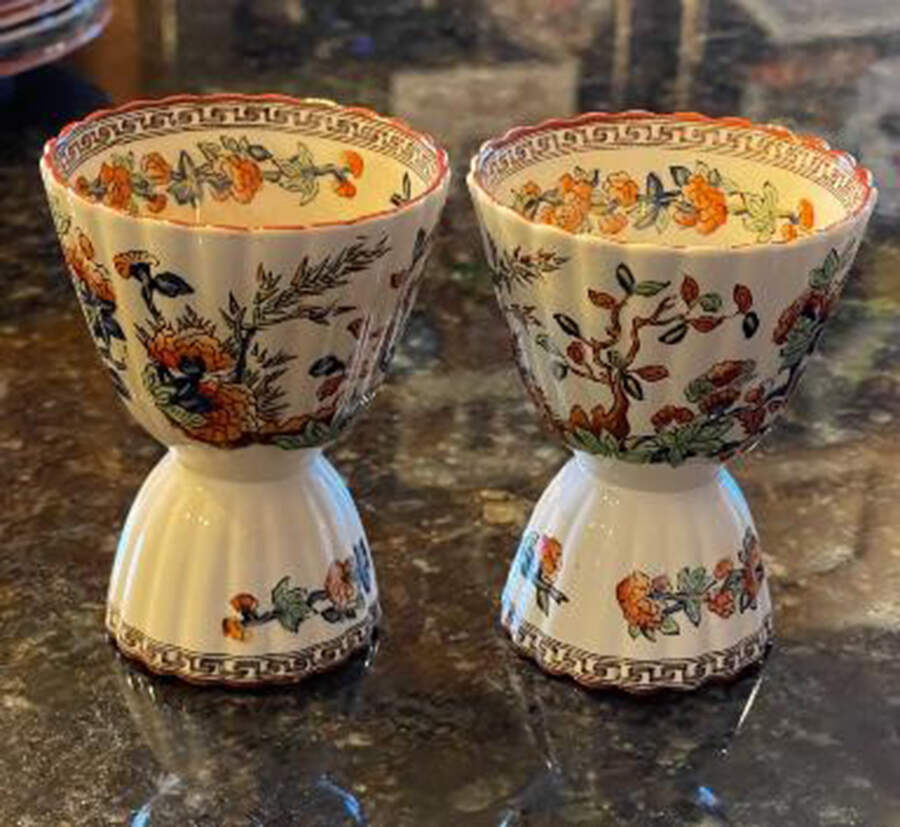 Indian Tree (Rust, Blue, Orange Trim) Double Egg Cup by Spode-1