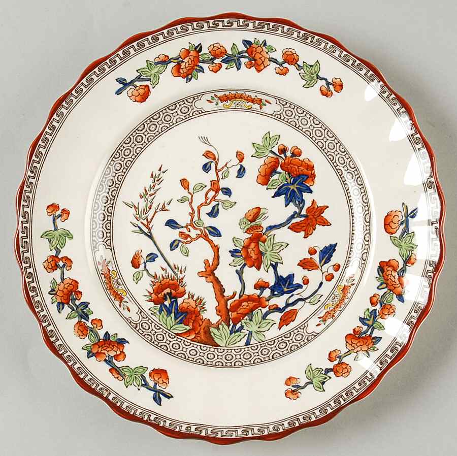 Indian Tree (Rust, Blue, Orange Trim) Bread & Butter Plate by Spode-1