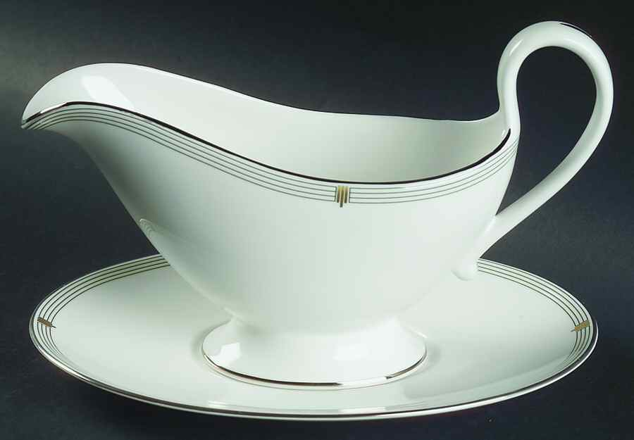 Opera Platinum  Gravy Boat & Underplate by Spode-1