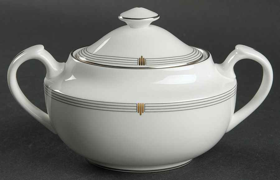 Opera Platinum  Sugar Bowl & Lid by Spode-1