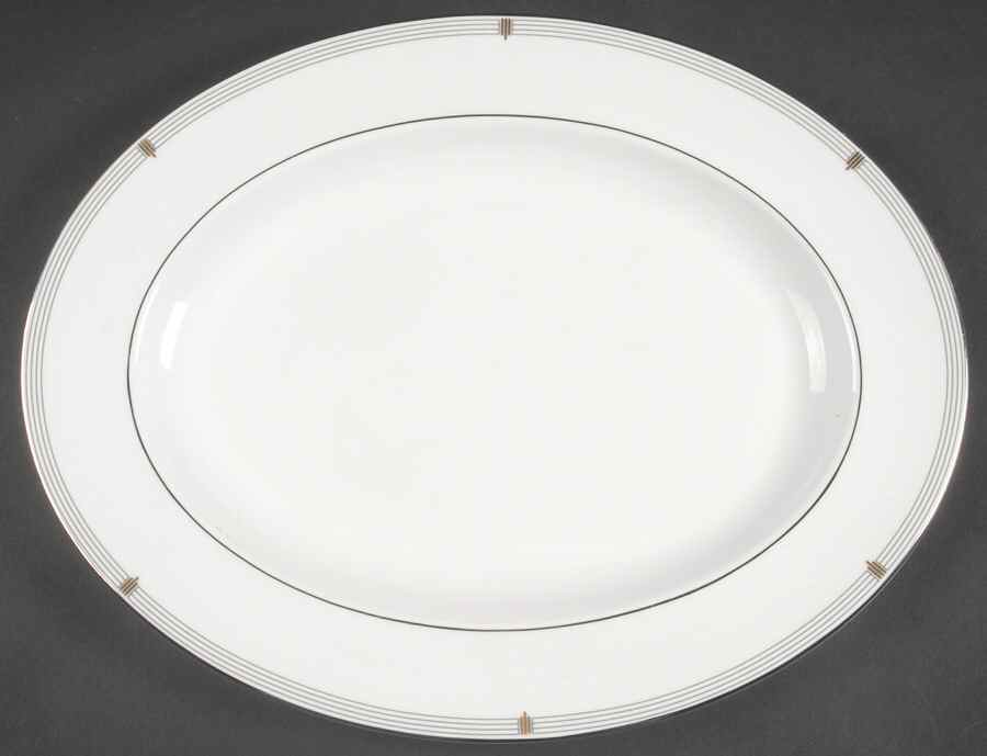 Opera Platinum  13" Oval Serving Platter by Spode-1