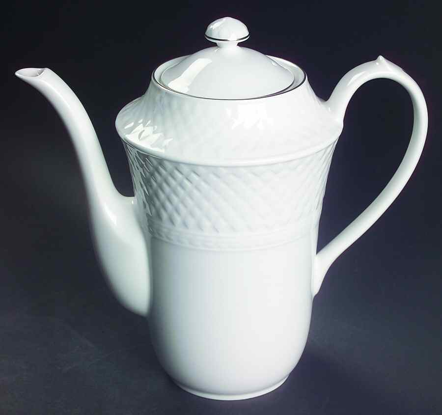 Mansard Platinum Coffee Pot & Lid by Spode-1