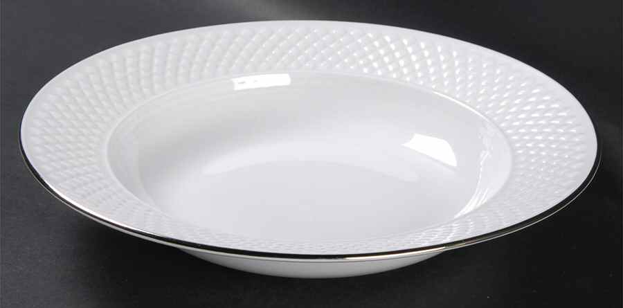Mansard Platinum Large Rim Soup Bowl by Spode-1