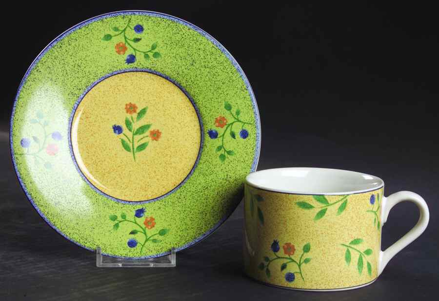 Petite Fleur Flat Cup & Saucer Set by Sango-1