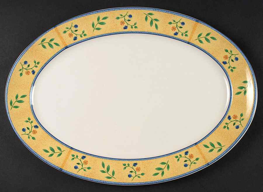 Petite Fleur 16" Oval Serving Platter by Sango-1
