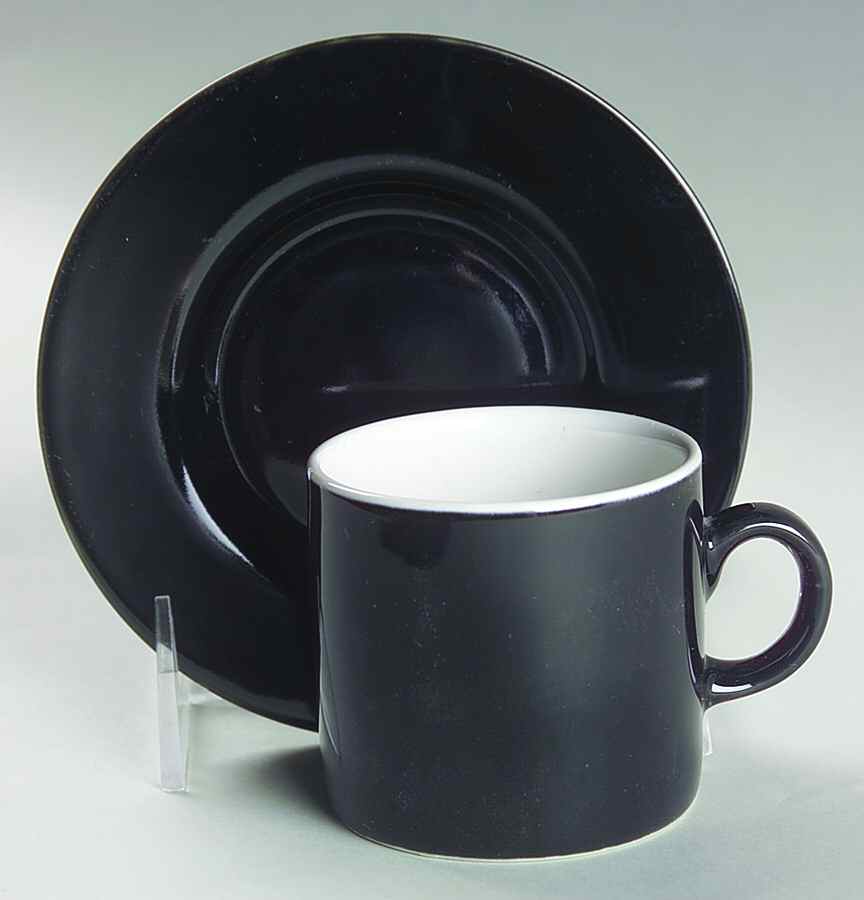 Noir Flat Demitasse Cup & Saucer Set by Sakura-1