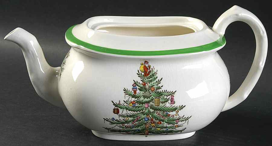 Christmas Tree (Green Trim) Teapot No Lid by Spode-1