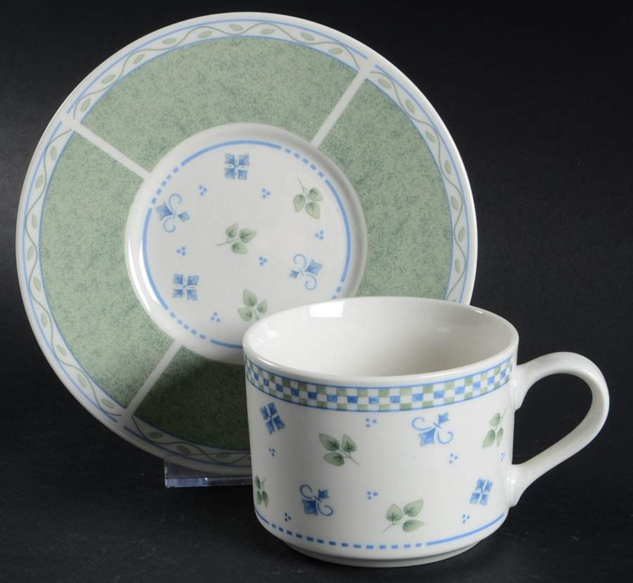 Sabrina Flat Cup & Saucer Set by Sango-1