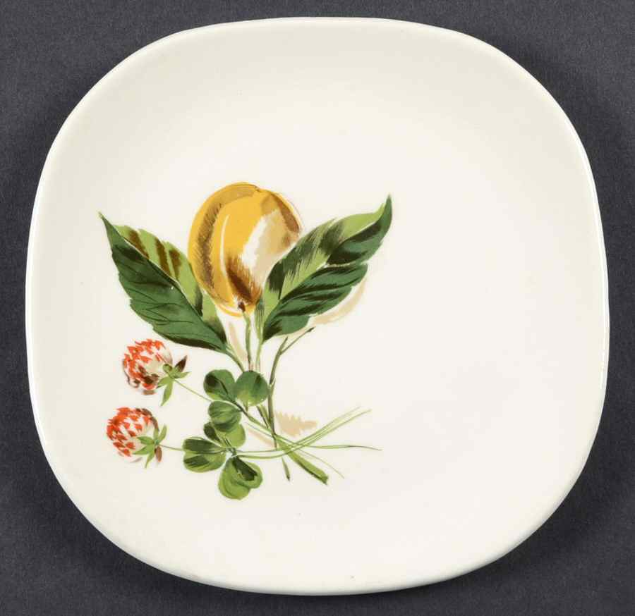 Peach and Clover Bread & Butter Plate by Salem-1