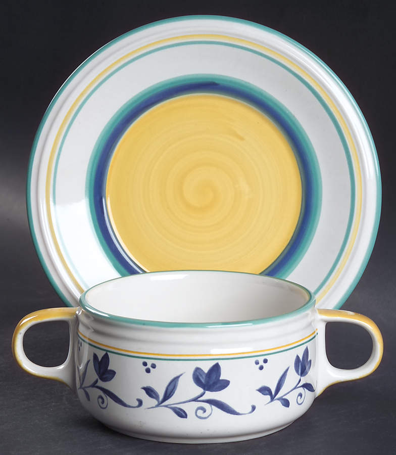 Skylight Flat Cream Soup Bowl & Saucer Set by Studio Nova-1