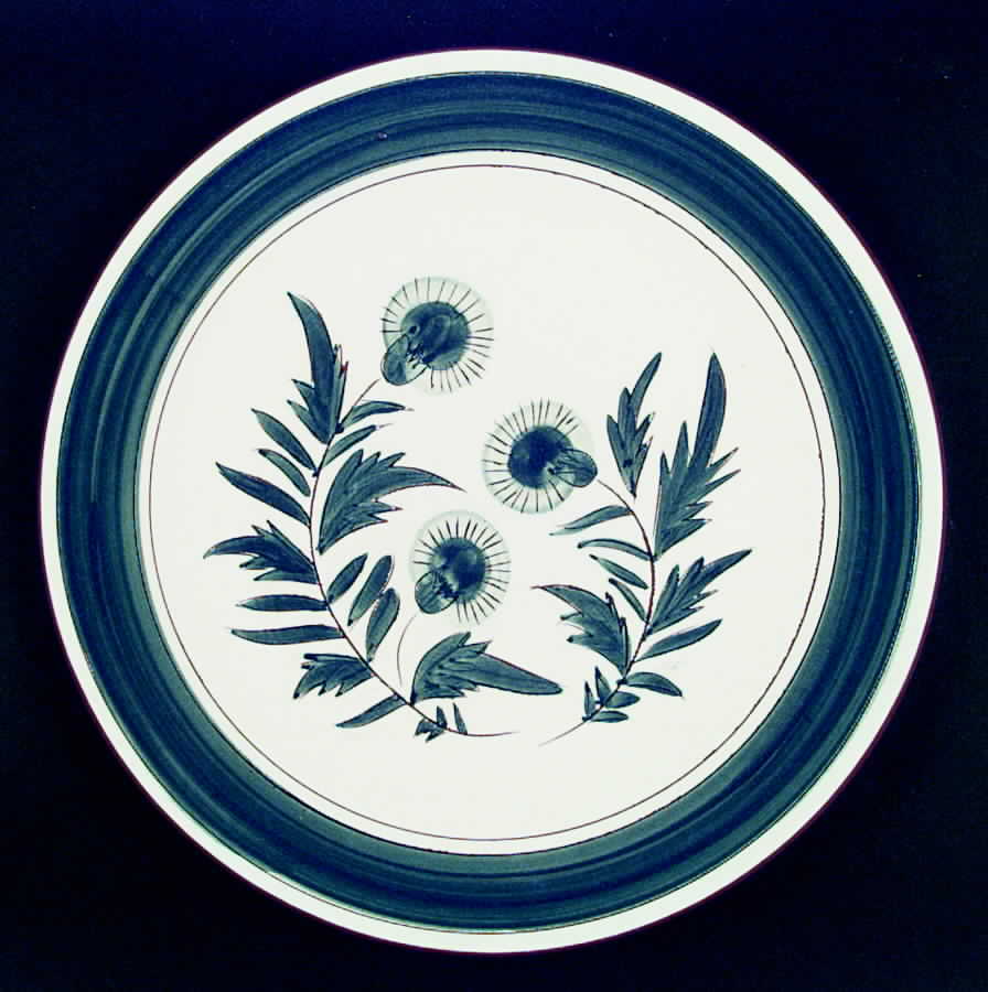 Thistle (Green Thistle) Chop Plate (Round Platter) by Stangl-1