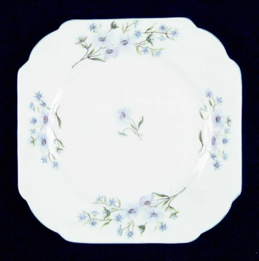 Blue Rock Square Bread & Butter Plate by Shelley-1