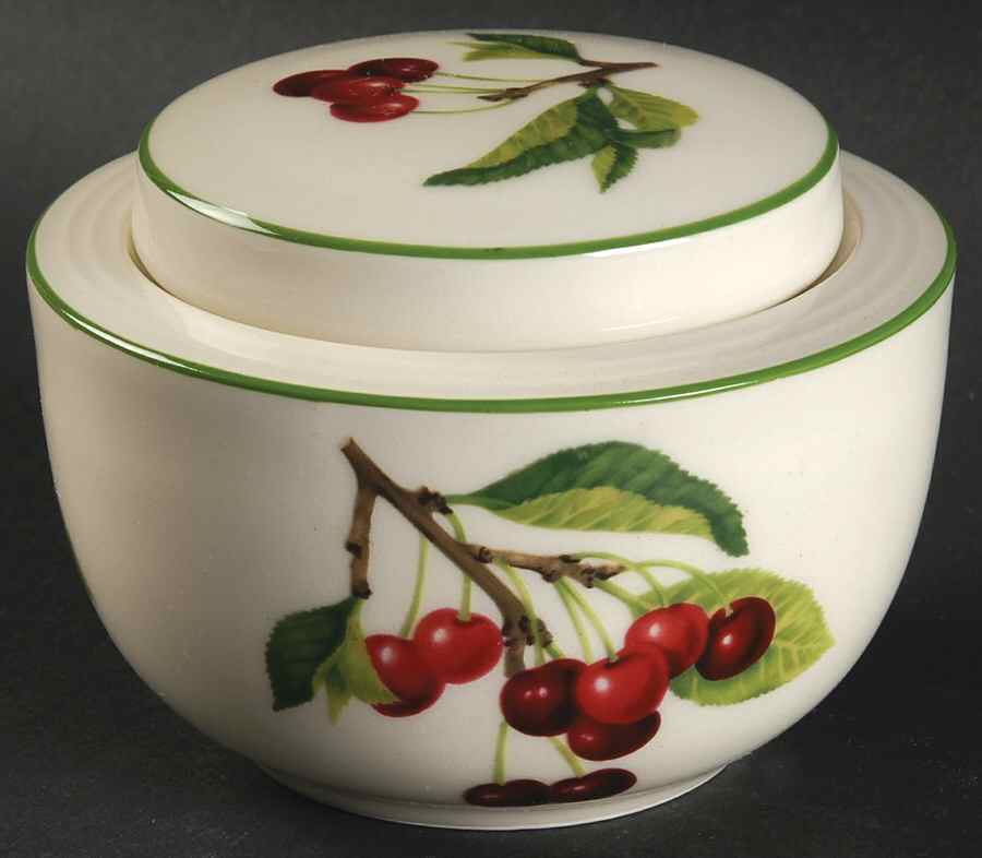 Fruit Medley Cherry Sugar Bowl & Lid by Studio Nova-1