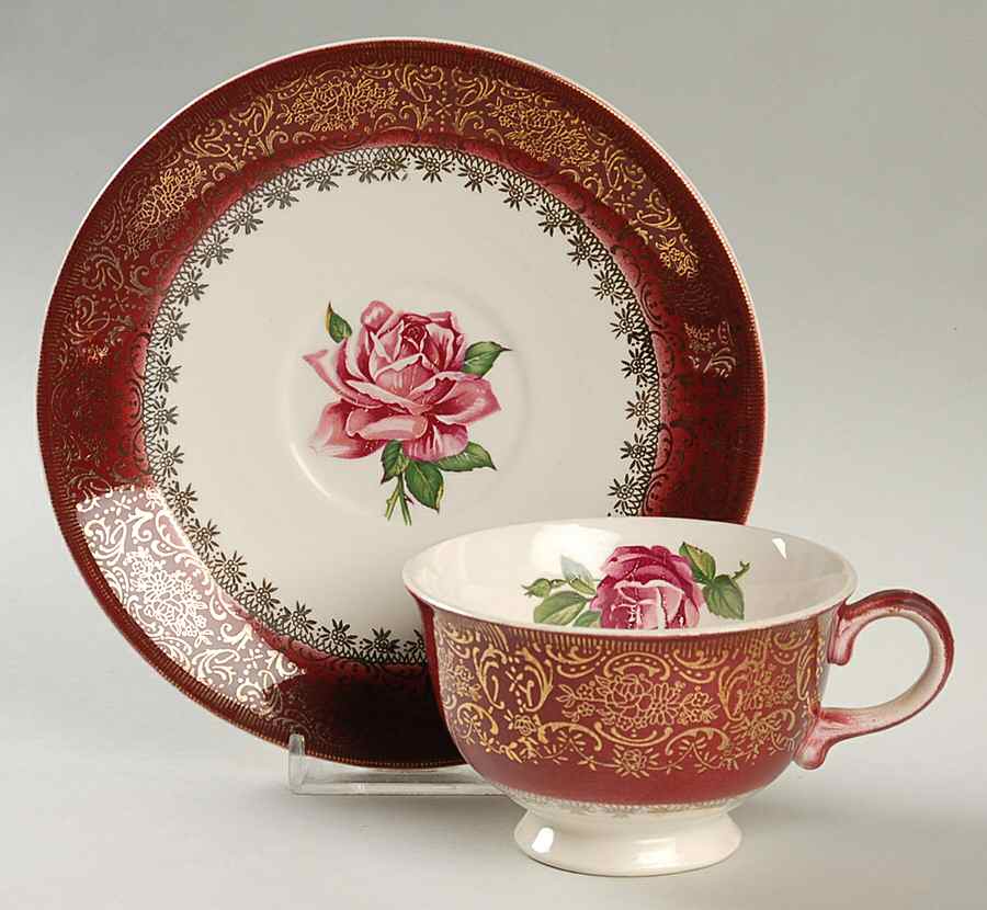 SLM140 Footed Cup & Saucer Set by Salem-1