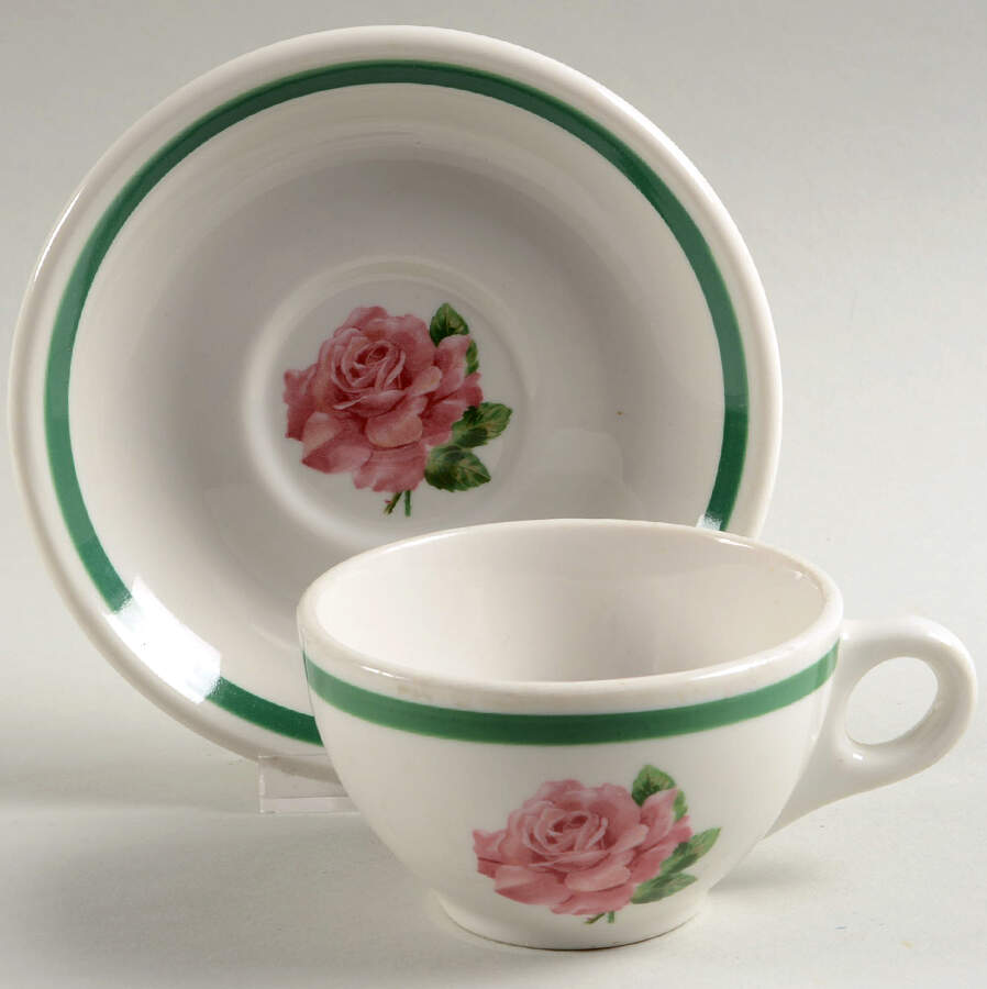 Wild Rose Flat Cup & Saucer Set by Syracuse-1