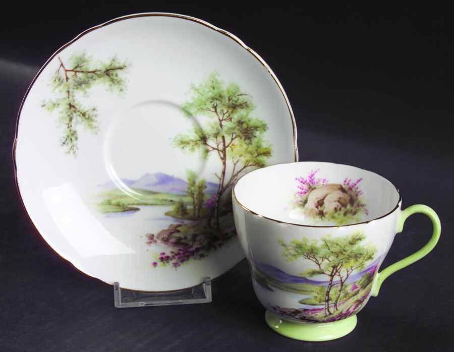 Loch Lomond (Richmond) Footed Cup & Saucer Set by Shelley-1