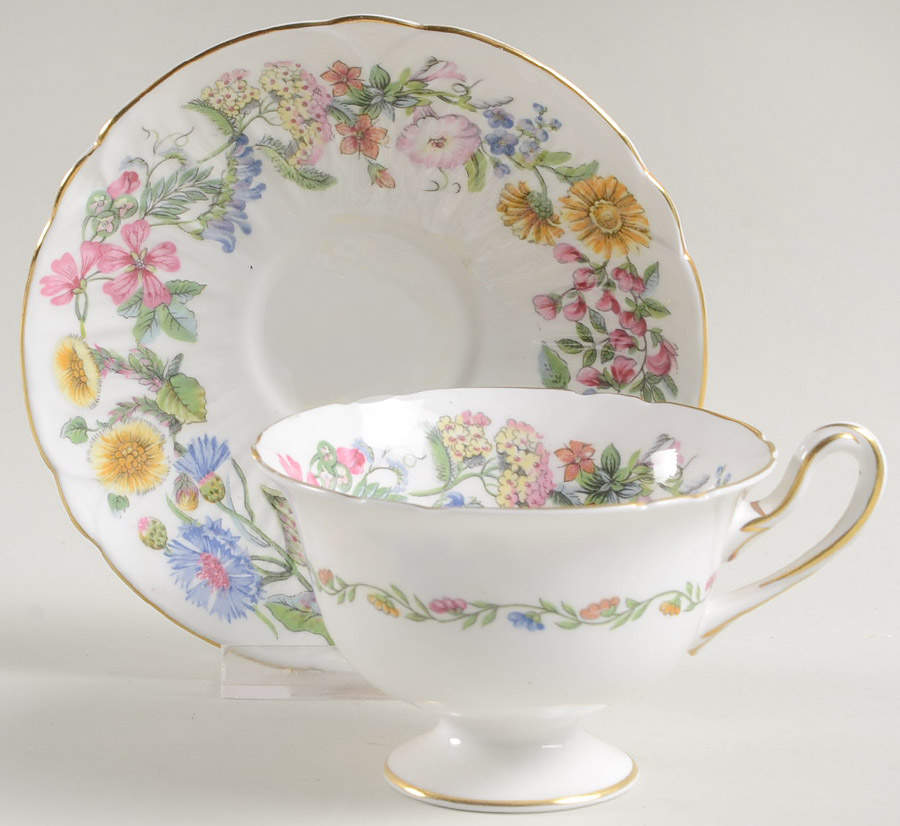 Hedgerow Footed Cup & Saucer Set by Shelley-1