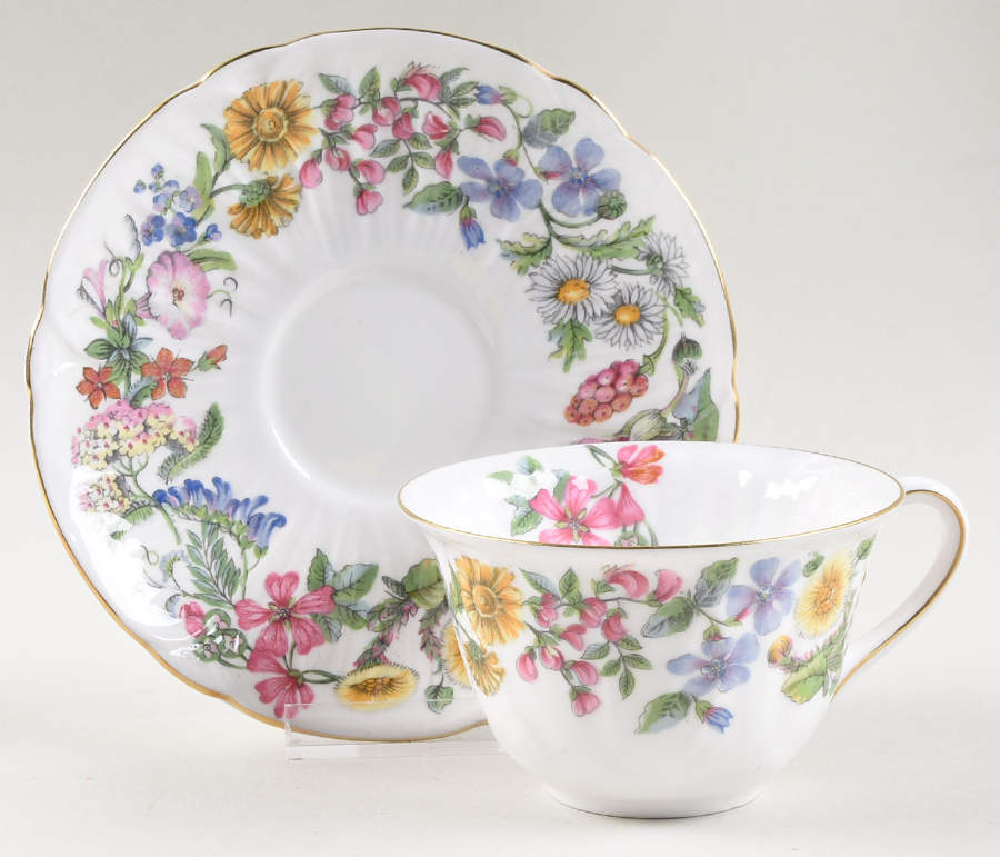 Hedgerow Flat Cup & Saucer Set by Shelley-1