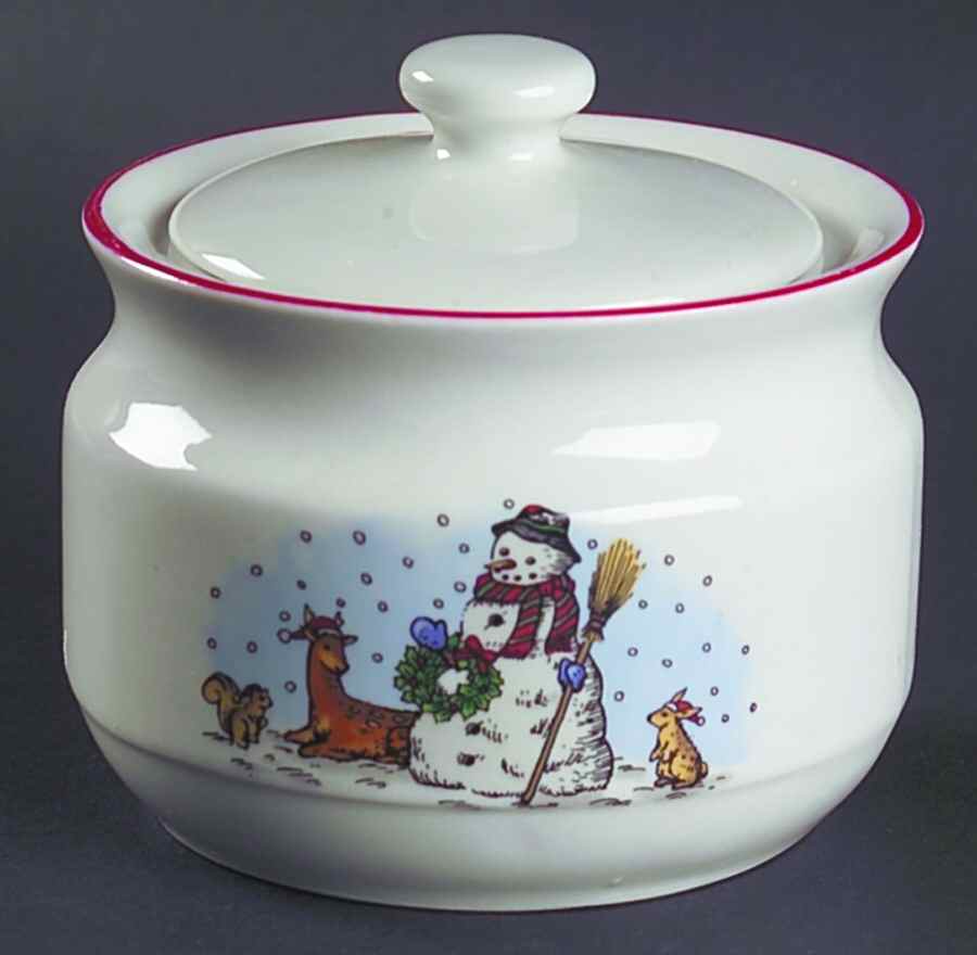 Snowman Sugar Bowl & Lid by Salem-1