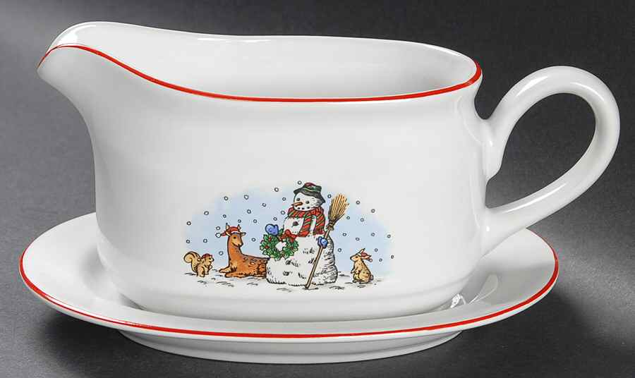 Snowman Gravy Boat & Underplate by Salem-1