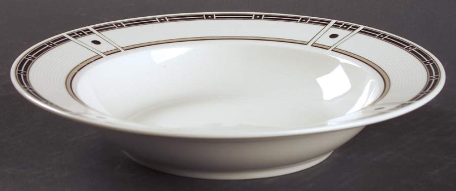 Domino Gray Rim Soup Bowl by Sango-1