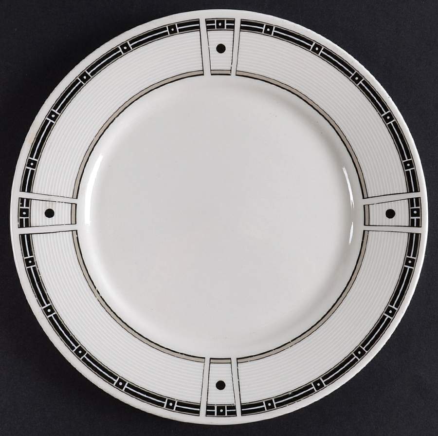 Domino Gray Salad Plate by Sango-1