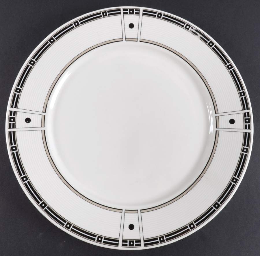 Domino Gray 12" Chop Plate (Round Platter) by Sango-1