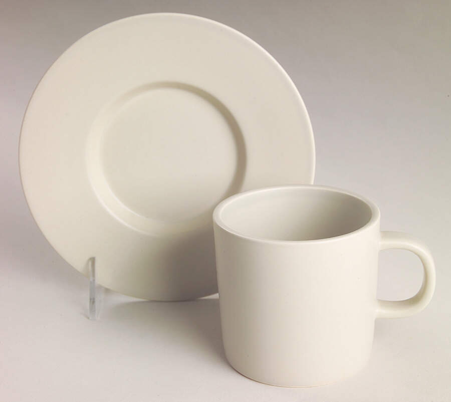 Stone Flat Cup & Saucer Set by Swid Powell-1